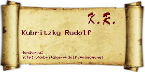 Kubritzky Rudolf névjegykártya