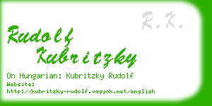 rudolf kubritzky business card